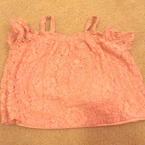 A gorgeous lace floral off the shoulder top.